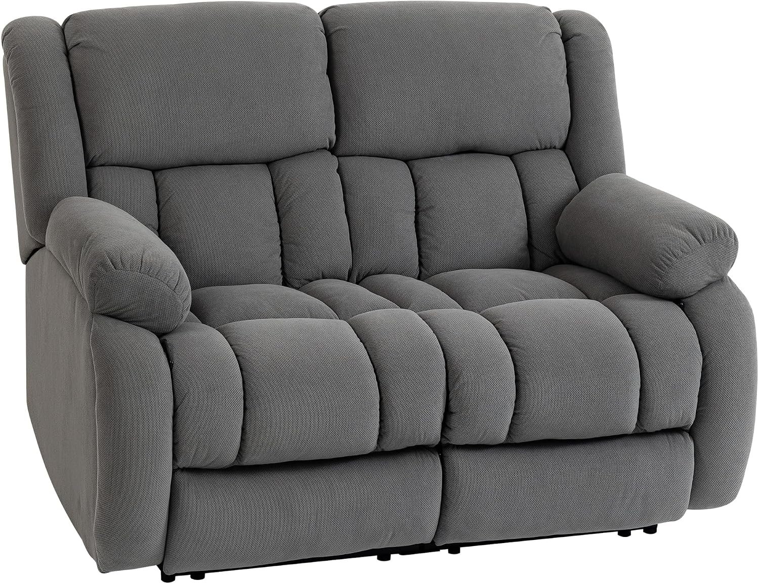 Imagen del producto HOMCOM Sofá Reclinable 2 Plazas de Terciopelo